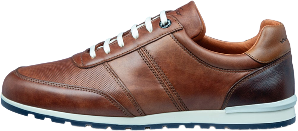 Znajdź odpowiednie sznurowadła do Vanlier Licht cognac gladleren Anzano sneaker w Senkels