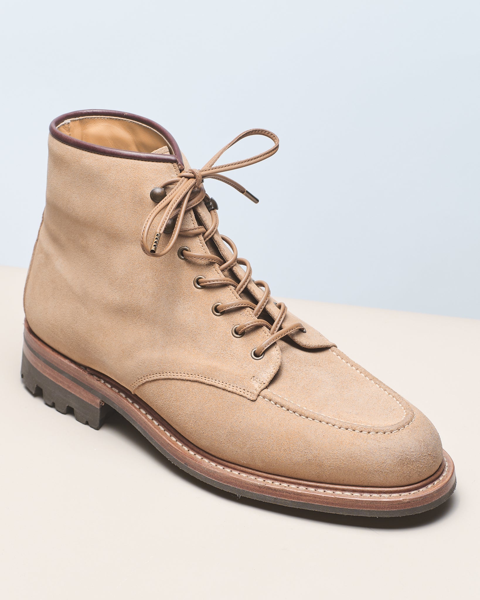 Saddle Brown - 4mm Stitched Leather Shoelaces