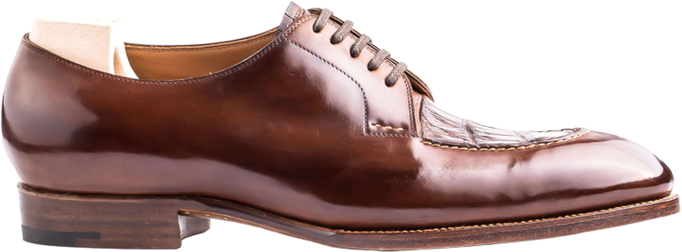 Saint Crispins Five eyelet split toe Derby Spectator with Croc apron