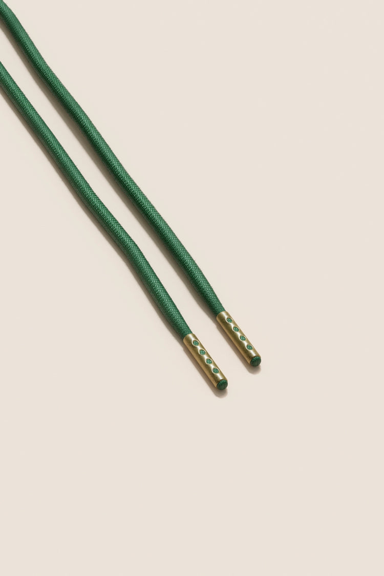 Senkels Hunter Green 4mm Round Waxed Shoelaces with Brass Aglets