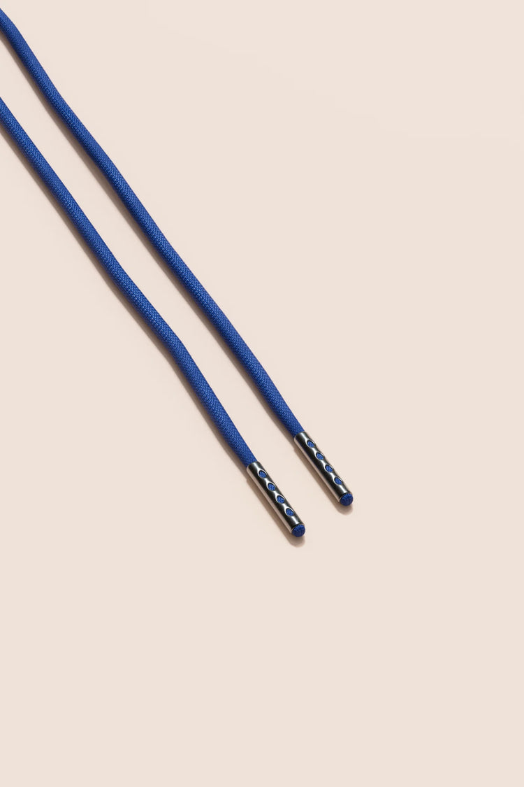 Senkels Navy 2.5mm Round Waxed Shoelaces with Black Nickel Aglets