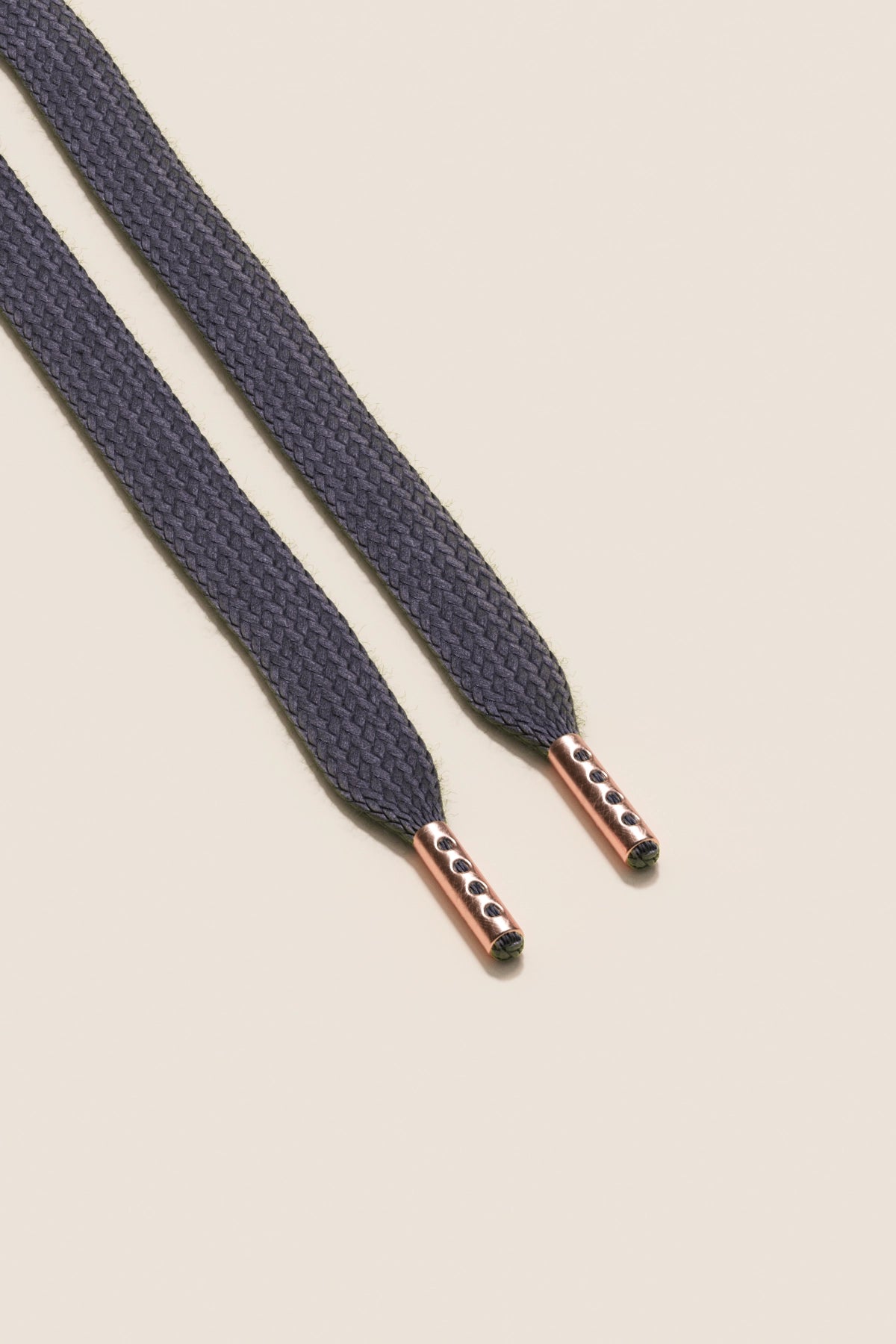 Senkels Night Grey Sneaker Shoelaces with Rose Gold Aglets