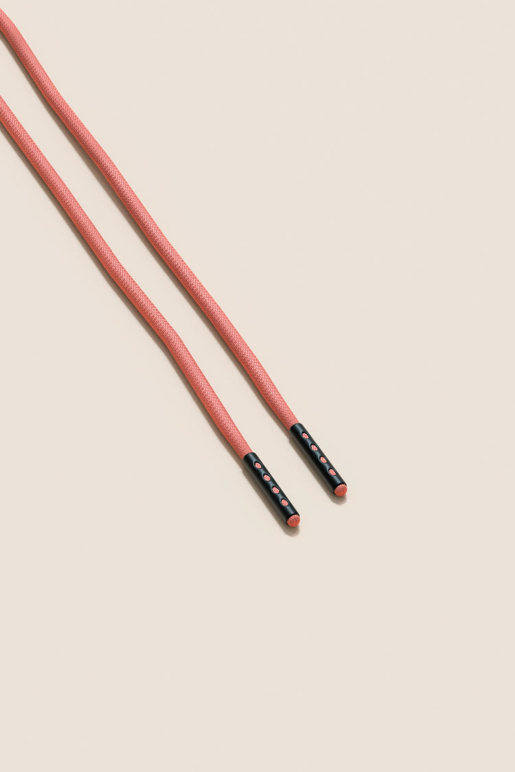 Senkels Salmon 2.5mm Round Waxed Shoelaces with Black Matte Aglets