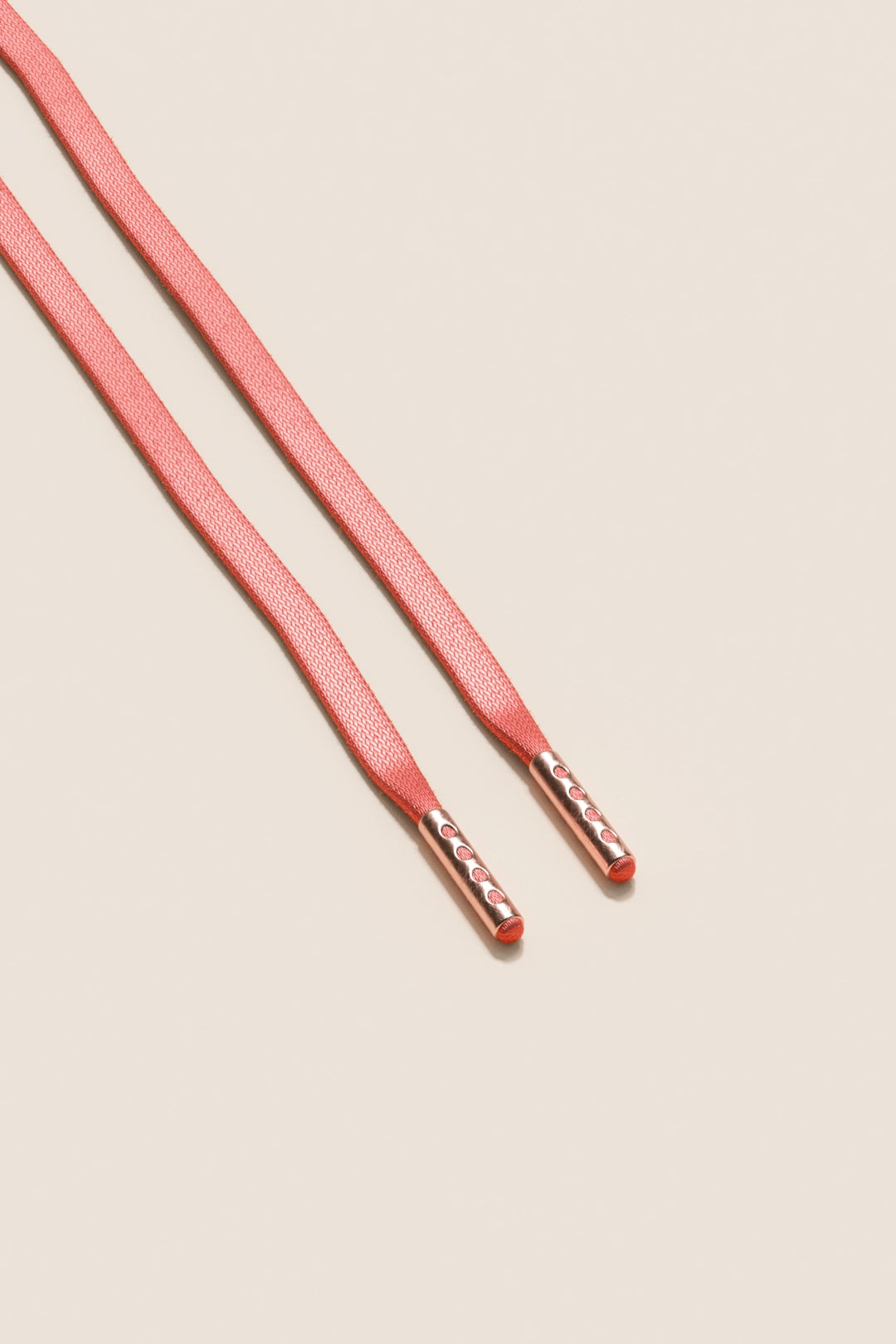 Senkels Salmon 3mm Flat Waxed Shoelaces with Rose Gold Aglets