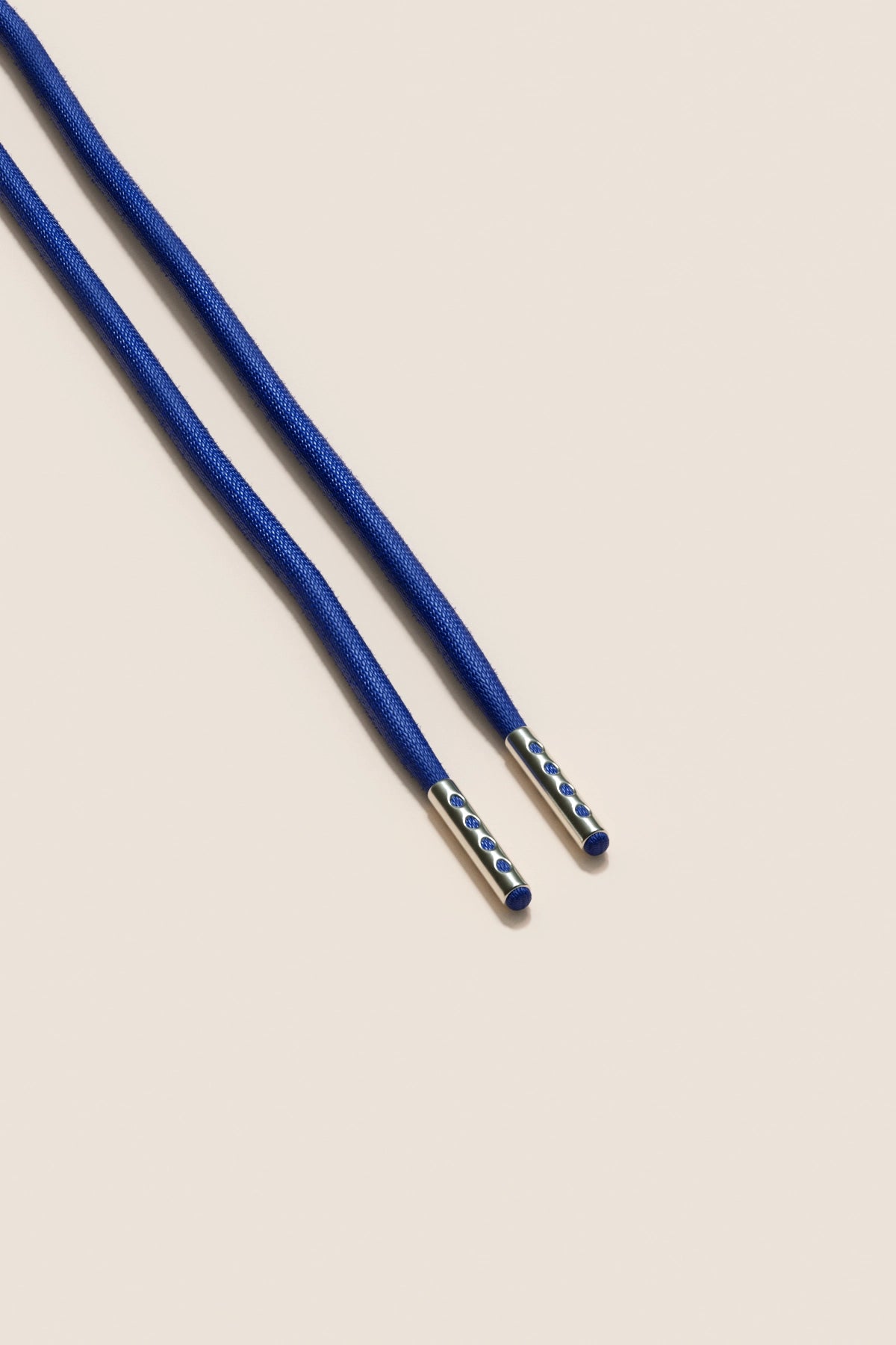 Senkels Sapphire Blue 4mm Round Waxed Shoelaces with Nickel Aglets
