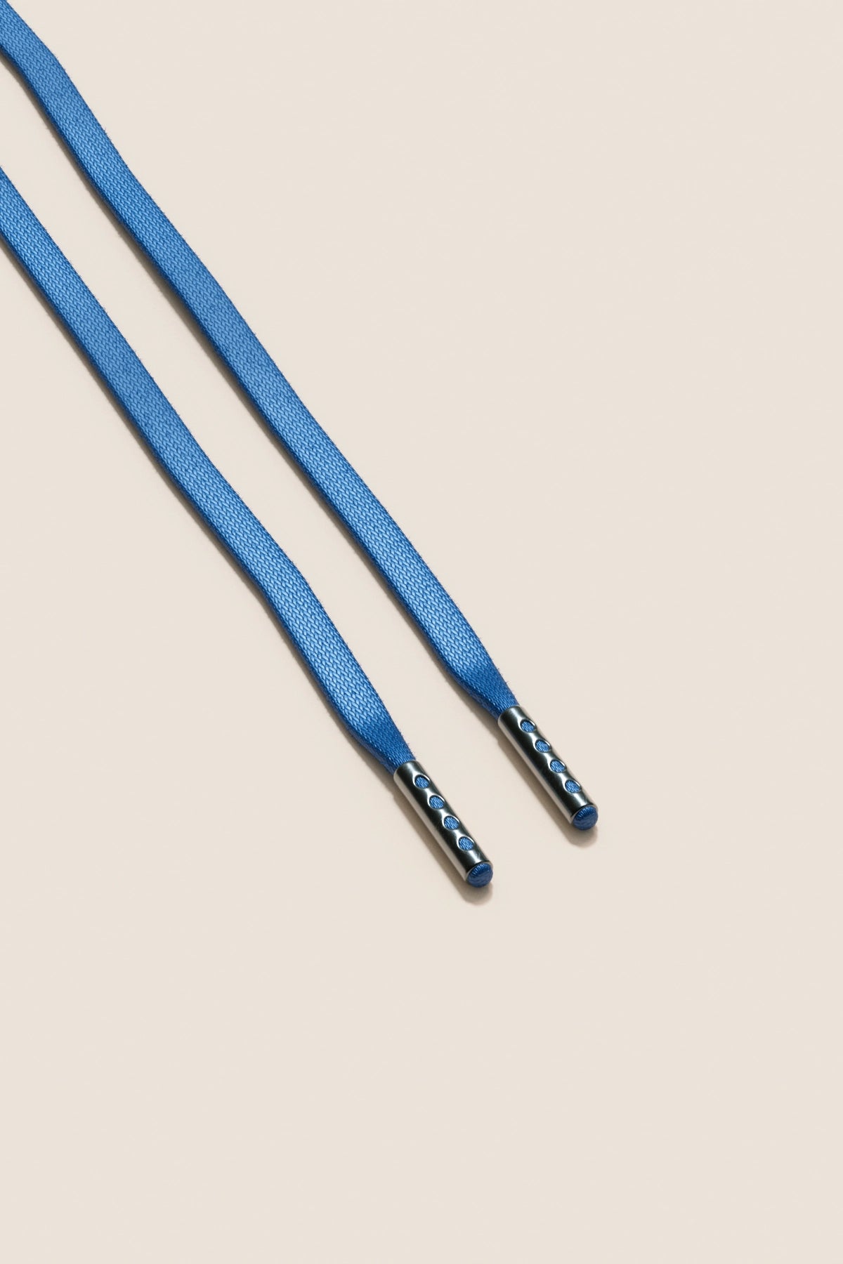 Senkels Yale Blue 3mm Flat Waxed Shoelaces with Black Nickel Aglets