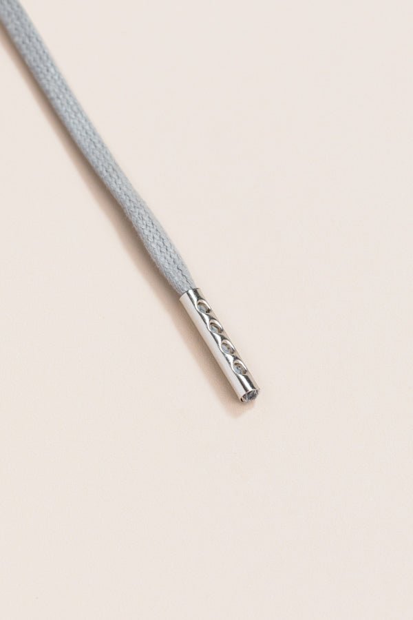 Aluminium Grey - 4mm round waxed shoelaces for boots and shoes made from 100% organic cotton - Senkels