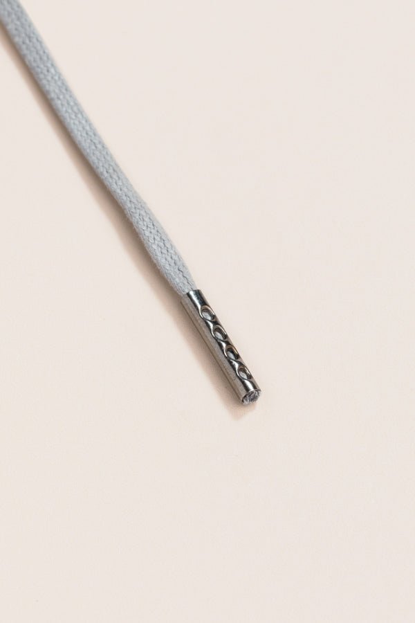 Aluminium Grey - 4mm round waxed shoelaces for boots and shoes made from 100% organic cotton - Senkels