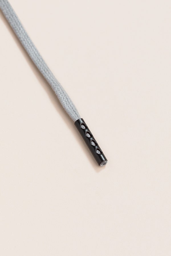 Aluminium Grey - 4mm round waxed shoelaces for boots and shoes made from 100% organic cotton - Senkels