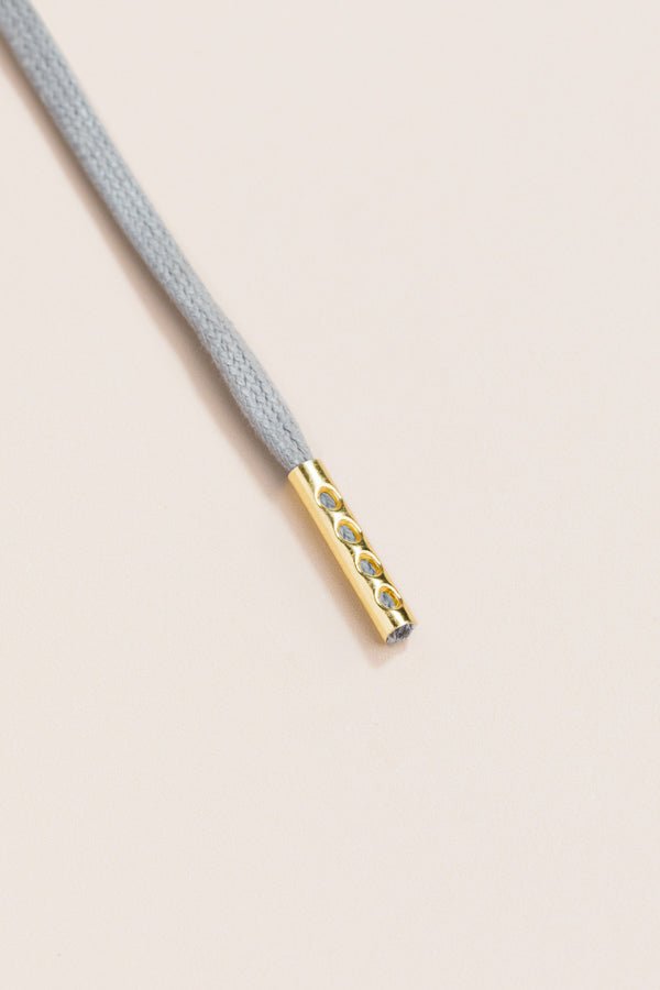 Aluminium Grey - Round Waxed Shoelaces | Senkels