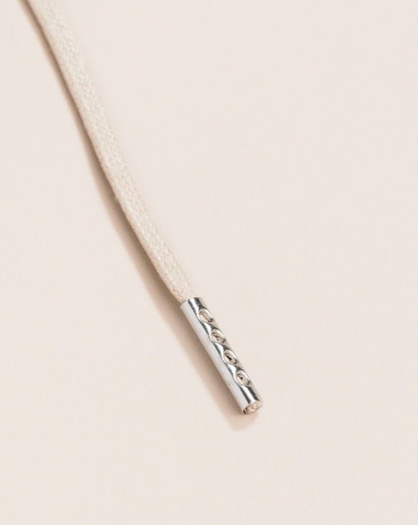 Bone White - 4mm round waxed shoelaces for boots and shoes made from 100% organic cotton - Senkels