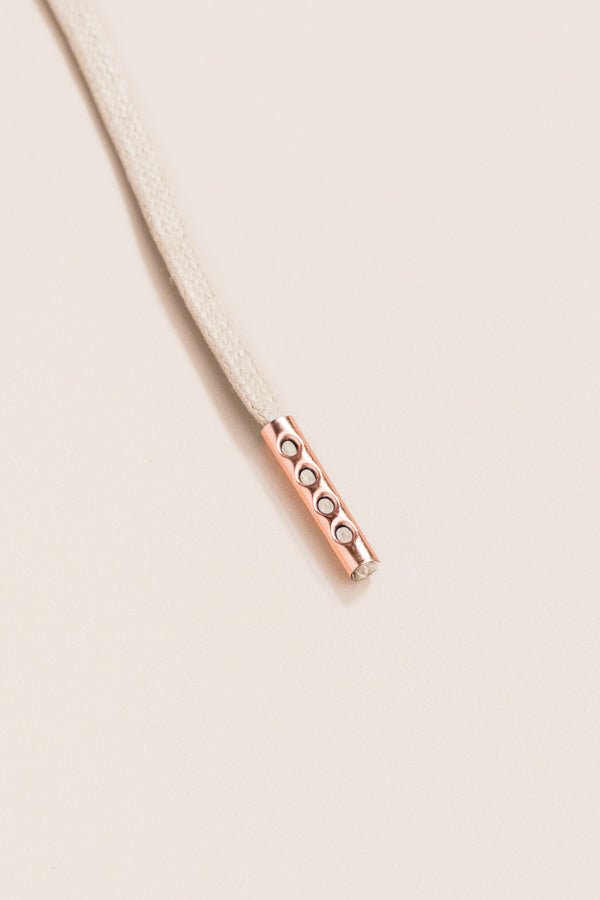 Bone White - 4mm round waxed shoelaces for boots and shoes made from 100% organic cotton - Senkels