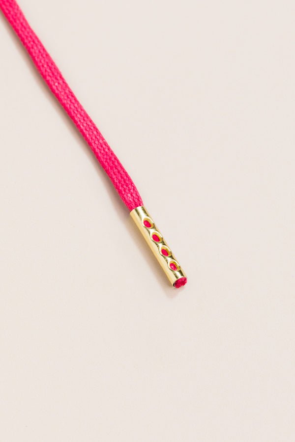 Cerise Pink - 4mm round waxed shoelaces for boots and shoes made from 100% organic cotton - Senkels