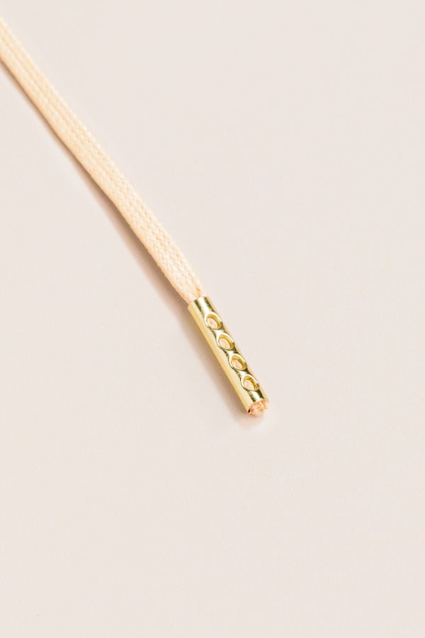 Champagne - 4mm round waxed shoelaces for boots and shoes made from 100% organic cotton - Senkels