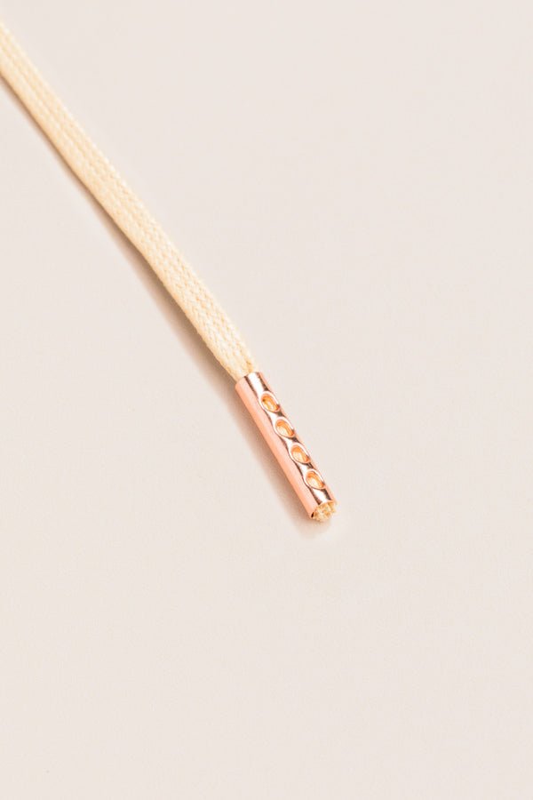Champagne - 4mm round waxed shoelaces for boots and shoes made from 100% organic cotton - Senkels