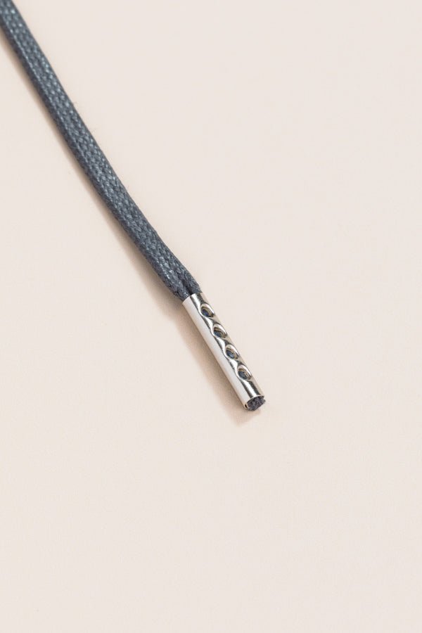 Charcoal Grey - 4mm round waxed shoelaces for boots and shoes made from 100% organic cotton - Senkels
