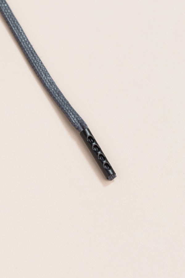 Charcoal Grey - 4mm round waxed shoelaces for boots and shoes made from 100% organic cotton - Senkels