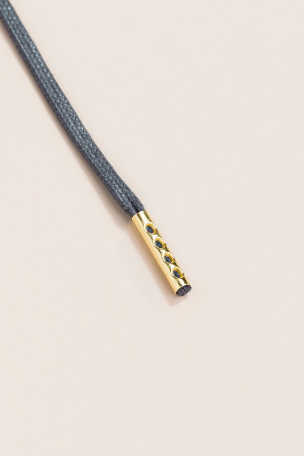 Charcoal Grey - 4mm round waxed shoelaces for boots and shoes made from 100% organic cotton - Senkels