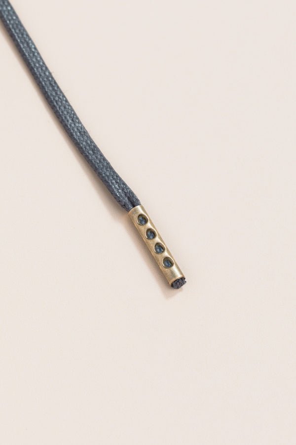 Charcoal Grey - 4mm round waxed shoelaces for boots and shoes made from 100% organic cotton - Senkels