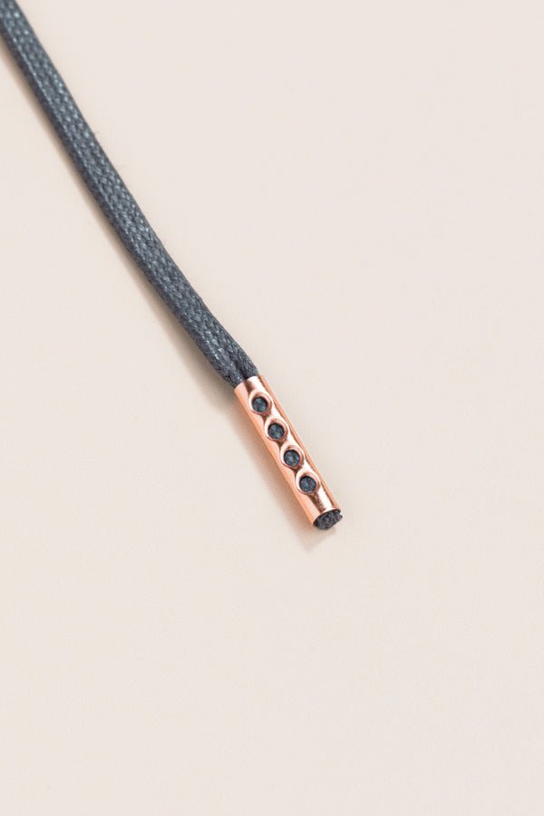 Charcoal Grey - 4mm round waxed shoelaces for boots and shoes made from 100% organic cotton - Senkels