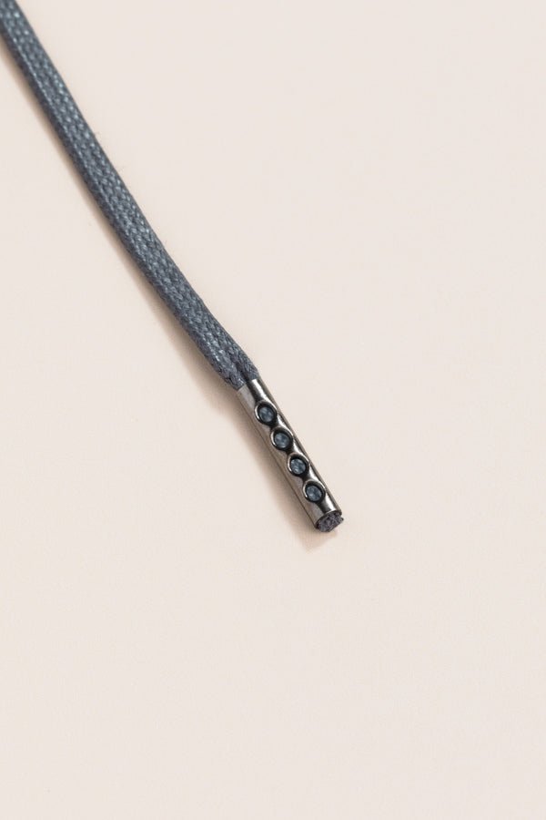 Charcoal Grey - 4mm round waxed shoelaces for boots and shoes made from 100% organic cotton - Senkels