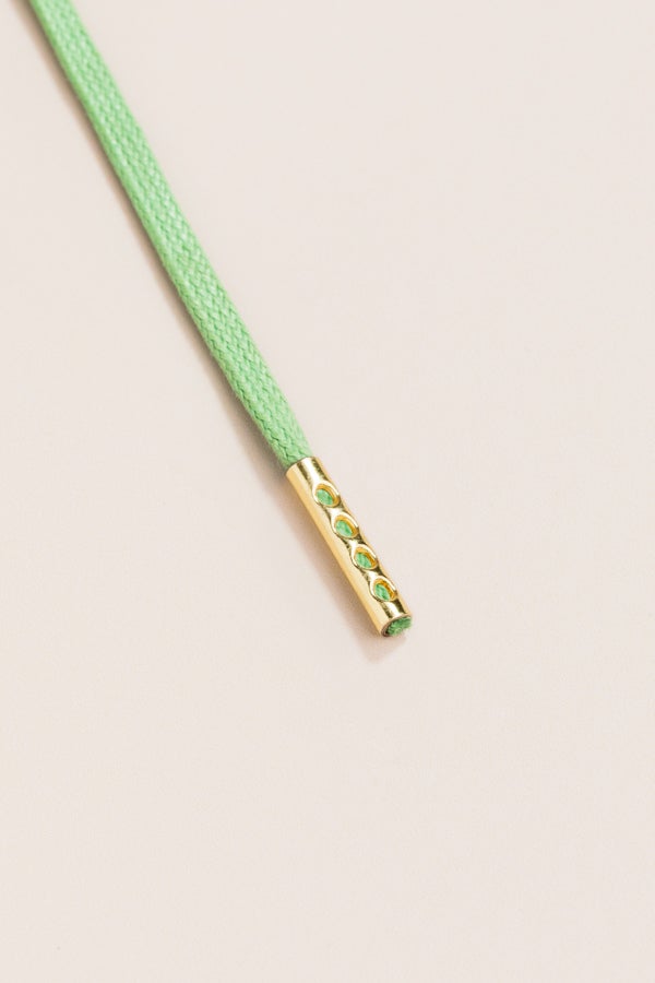 Grass Green - 4mm round waxed shoelaces for boots and shoes made from 100% organic cotton - Senkels