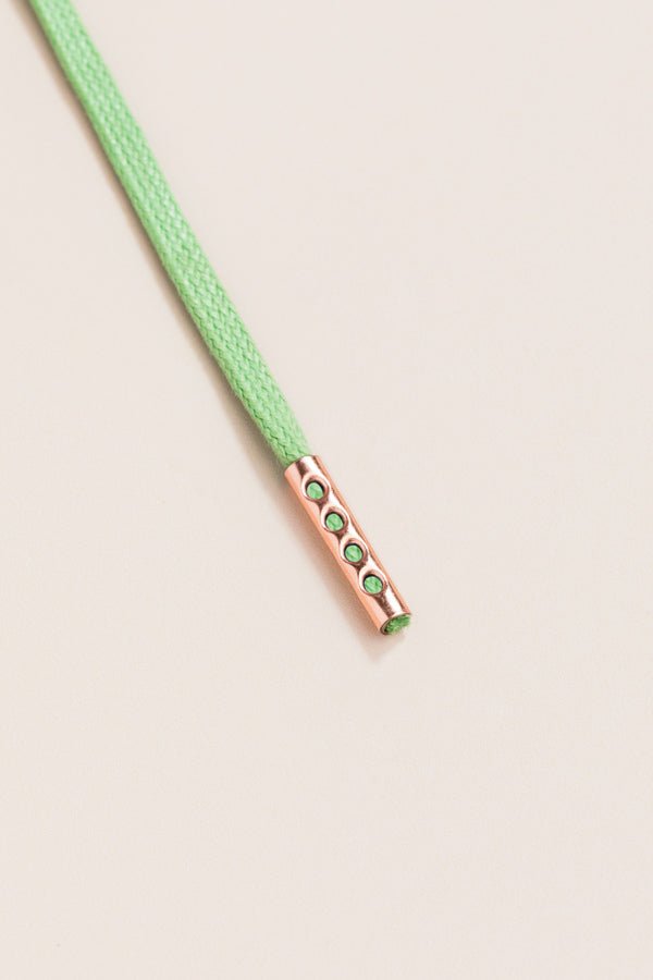 Grass Green - 4mm round waxed shoelaces for boots and shoes made from 100% organic cotton - Senkels