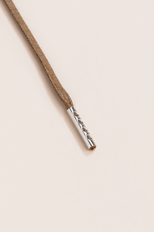 Light Brown - 4mm round waxed shoelaces for boots and shoes made from 100% organic cotton - Senkels