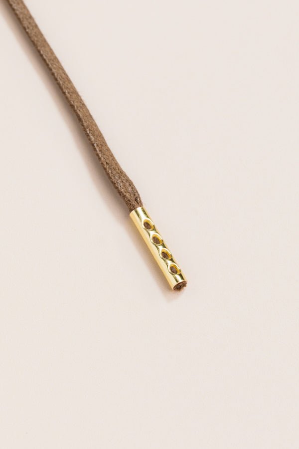 Light Brown - 4mm round waxed shoelaces for boots and shoes made from 100% organic cotton - Senkels