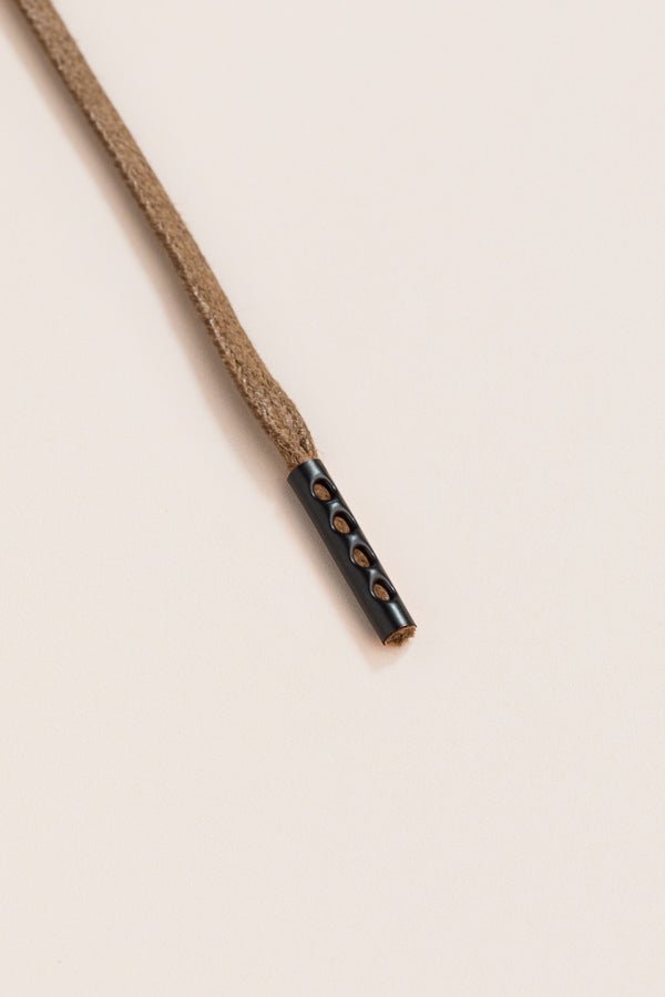 Light Brown - 4mm round waxed shoelaces for boots and shoes made from 100% organic cotton - Senkels