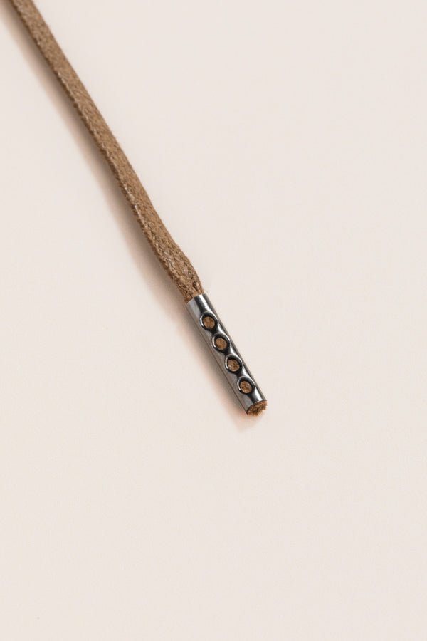 Light Brown - 4mm round waxed shoelaces for boots and shoes made from 100% organic cotton - Senkels