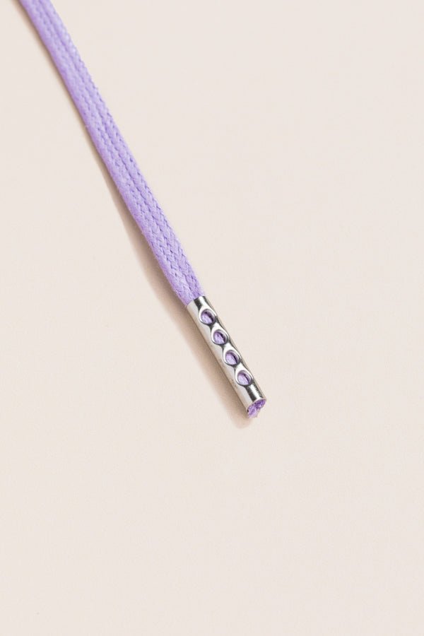 Lilac - 4mm round waxed shoelaces for boots and shoes made from 100% organic cotton - Senkels