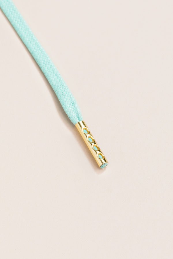 Mint Green - 4mm round waxed shoelaces for boots and shoes made from 100% organic cotton - Senkels