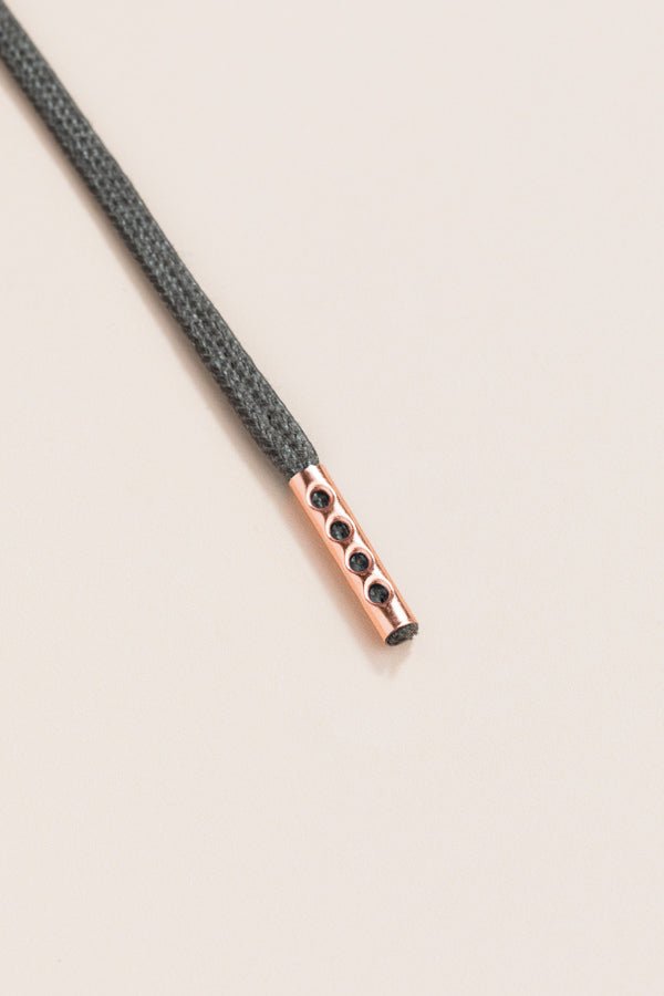 Night Grey - 4mm round waxed shoelaces for boots and shoes made from 100% organic cotton - Senkels