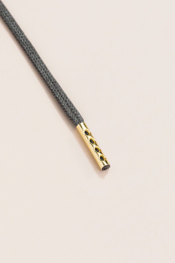 Night Grey - 4mm round waxed shoelaces for boots and shoes made from 100% organic cotton - Senkels