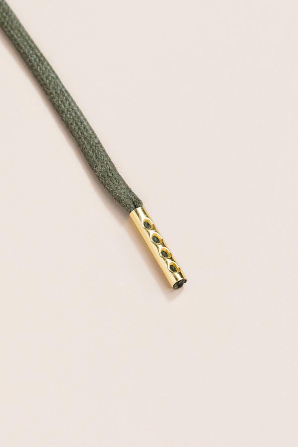 Olive Green - 3mm Flat Waxed Shoelaces