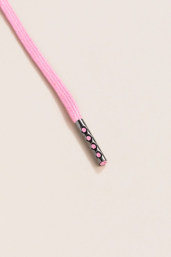 Pastel Pink - 4mm round waxed shoelaces for boots and shoes made from 100% organic cotton - Senkels