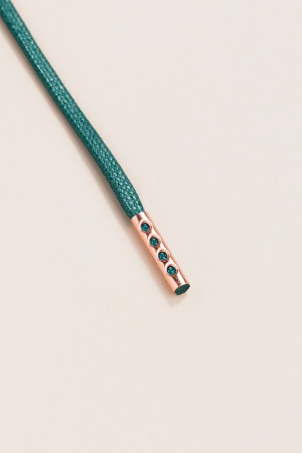 Pine Green - 4mm round waxed shoelaces for boots and shoes made from 100% organic cotton - Senkels