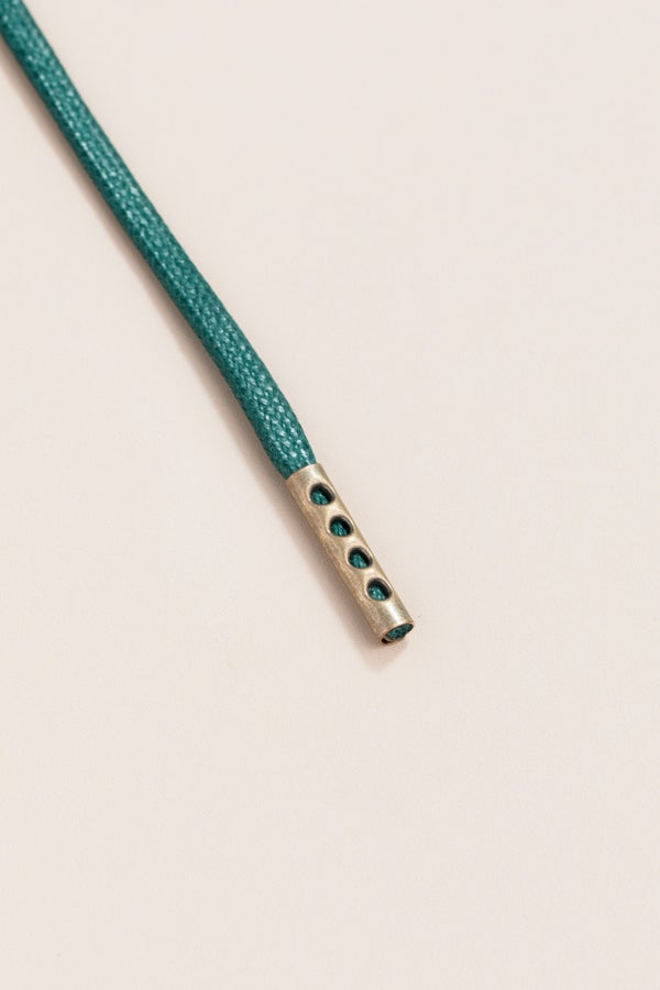 Pine Green - 4mm round waxed shoelaces for boots and shoes made from 100% organic cotton - Senkels