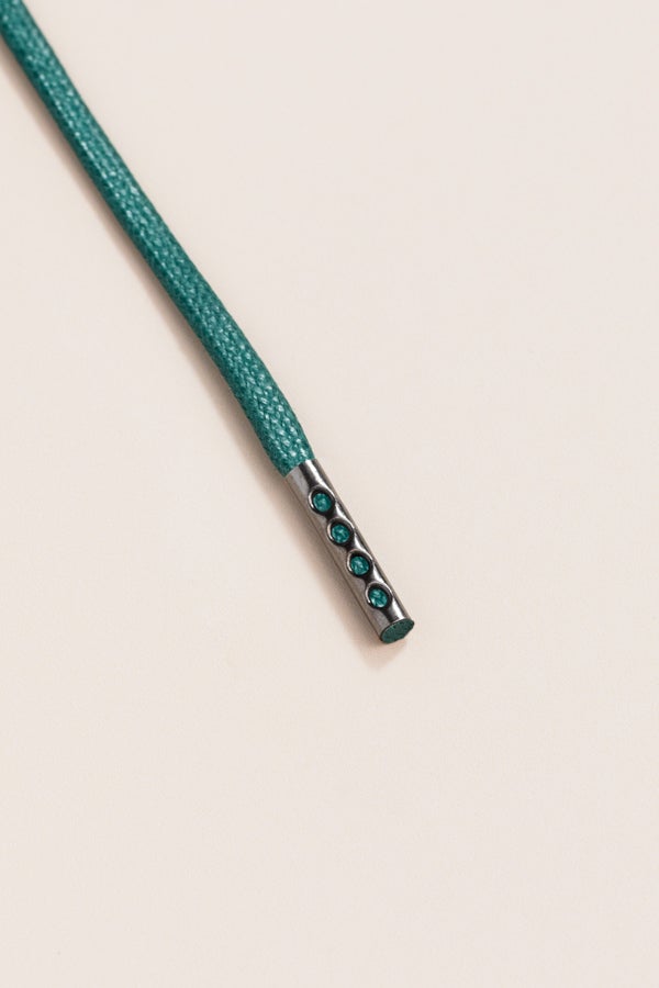 Pine Green - 4mm round waxed shoelaces for boots and shoes made from 100% organic cotton - Senkels