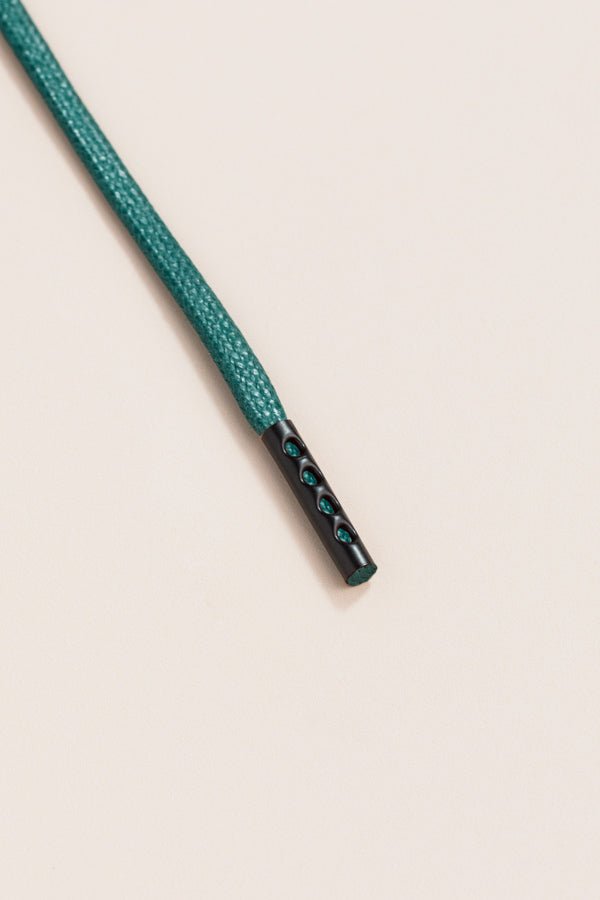 Pine Green - 4mm round waxed shoelaces for boots and shoes made from 100% organic cotton - Senkels
