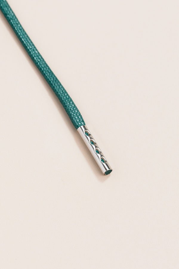 Pine Green - 4mm round waxed shoelaces for boots and shoes made from 100% organic cotton - Senkels