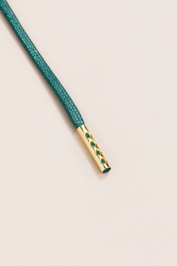 Pine Green - 4mm round waxed shoelaces for boots and shoes made from 100% organic cotton - Senkels