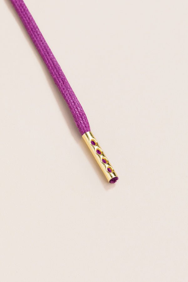 Plum - 4mm round waxed shoelaces for boots and shoes made from 100% organic cotton - Senkels