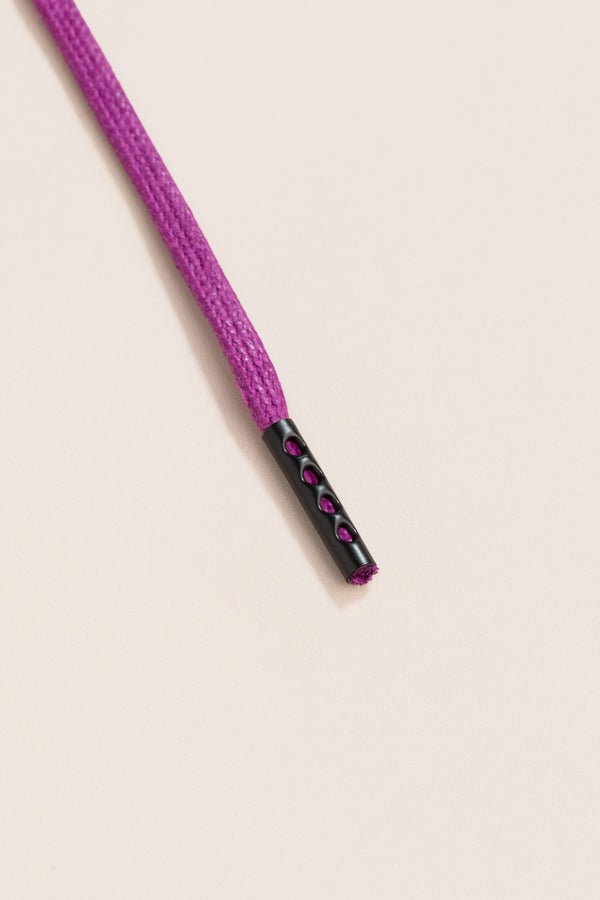 Plum - 4mm round waxed shoelaces for boots and shoes made from 100% organic cotton - Senkels