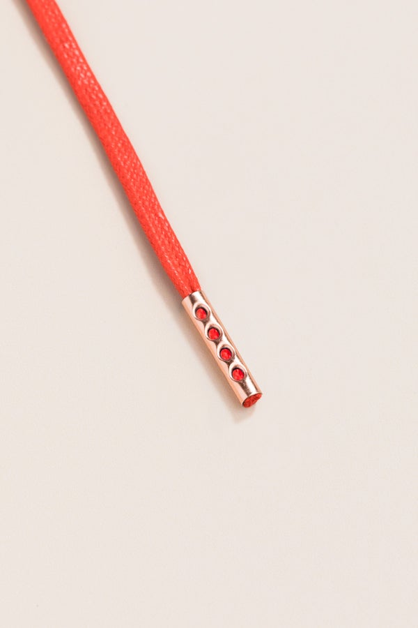 Pomegranate - 4mm round waxed shoelaces for boots and shoes made from 100% organic cotton - Senkels