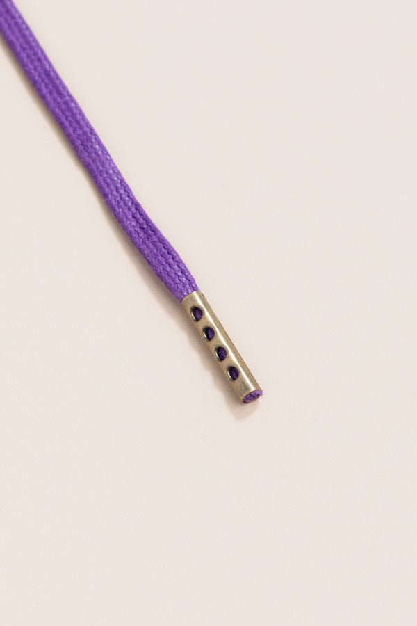 Purple - 4mm round waxed shoelaces for boots and shoes made from 100% organic cotton - Senkels