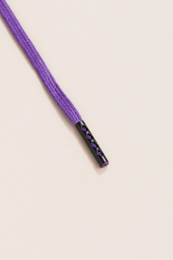Purple - 4mm round waxed shoelaces for boots and shoes made from 100% organic cotton - Senkels